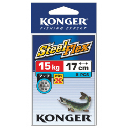 PRZYPON STALOWY KONGER STEEL FLEX WIRE X 7x7 17cm 15kg op.2szt